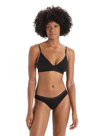 Une pièce Icebreaker Merino Siren Bra Femme Noir | FR 1746SGLO